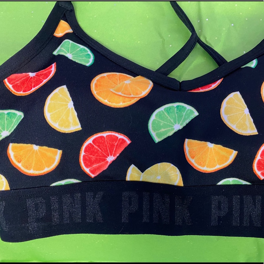 PINK Citrus Fruity Fun Sports Bra 🍊 - Picture 2 of 10